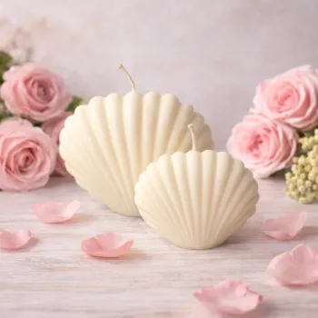Muszle – świeca sojowa dekoracyjna wolnostojąca handmade